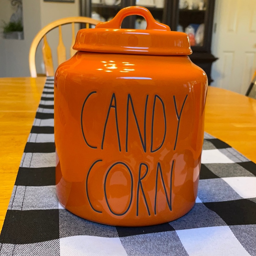 Candy corn Rae Dunn chubby canister